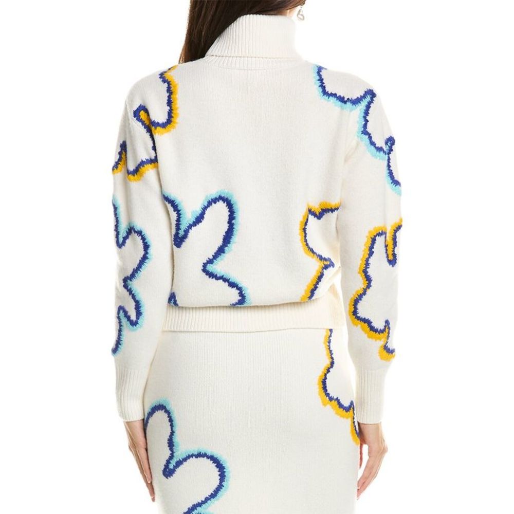 Carolina Herrera Drop-Shoulder Wool & Cashmere-Blend Turtleneck - Picture 2 of 3